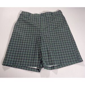 Lacoste Sport Men's Relaxed Fit Ultra Dry Green Plaid Golf Shorts Size 38